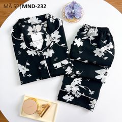 Pijama lụa mango mềm mại, không nhăn Satino TNQD - Flossy Black