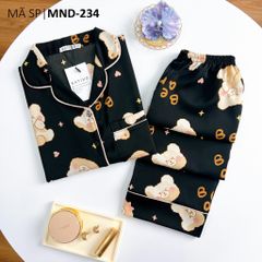 Pijama lụa mango mềm mại, không nhăn Satino TNQD - Honey Black