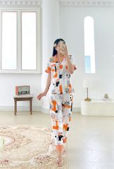 Pijama lụa mango mềm mại, không nhăn Satino TNQD - Yori Orange