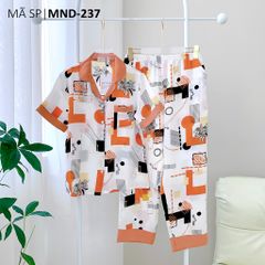 Pijama lụa mango mềm mại, không nhăn Satino TNQD - Yori Orange