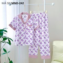 Pijama lụa mango mềm mại, không nhăn Satino TNQD - Rita Lilac