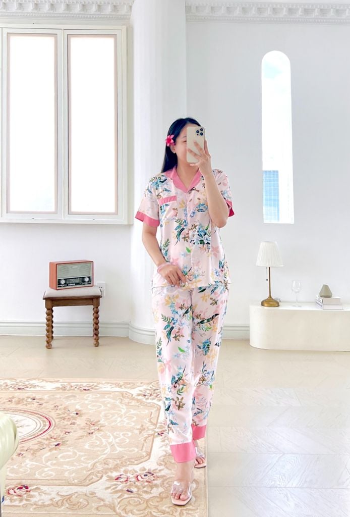 Pijama lụa mango mềm mại, không nhăn Satino TNQD - Orchid Pink