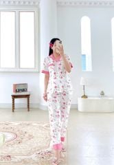 Pijama lụa mango mềm mại, không nhăn Satino TNQD - Niva Pink