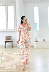 Pijama lụa mango mềm mại, không nhăn Satino TNQD - Remy Orange