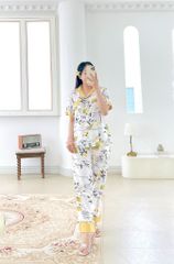 Pijama lụa mango mềm mại, không nhăn Satino TNQD - Wendie Yellow