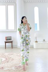 Pijama lụa mango mềm mại, không nhăn Satino TNQD - Wendie Olive