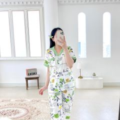 Pijama lụa mango mềm mại, không nhăn Satino TNQD - Wendie Olive