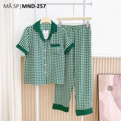 Pijama lụa mango mềm mại, không nhăn Satino TNQD - Sofie Dark Green