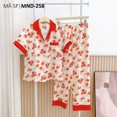 Pijama lụa mango mềm mại, không nhăn Satino TNQD - Taja Red