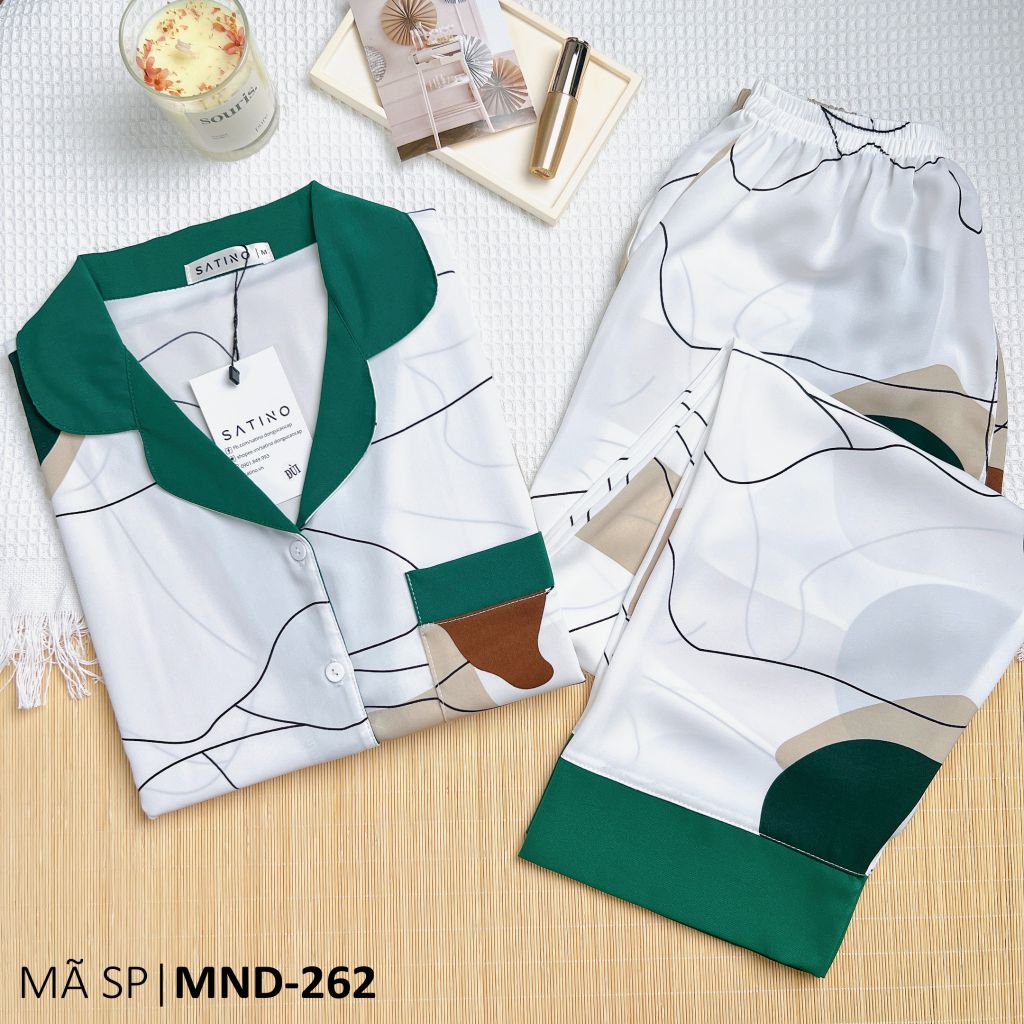 Đồ pijama nữ lụa mango TNQD Satino - Jolin Dark Green