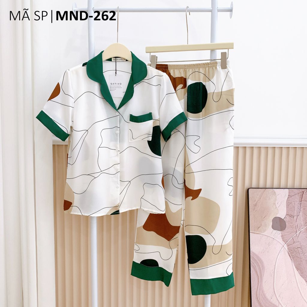Đồ pijama nữ lụa mango TNQD Satino - Jolin Dark Green