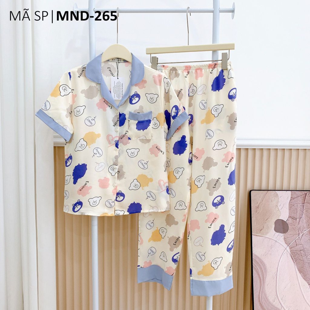Đồ pijama nữ lụa mango TNQD Satino - Jurin Blue