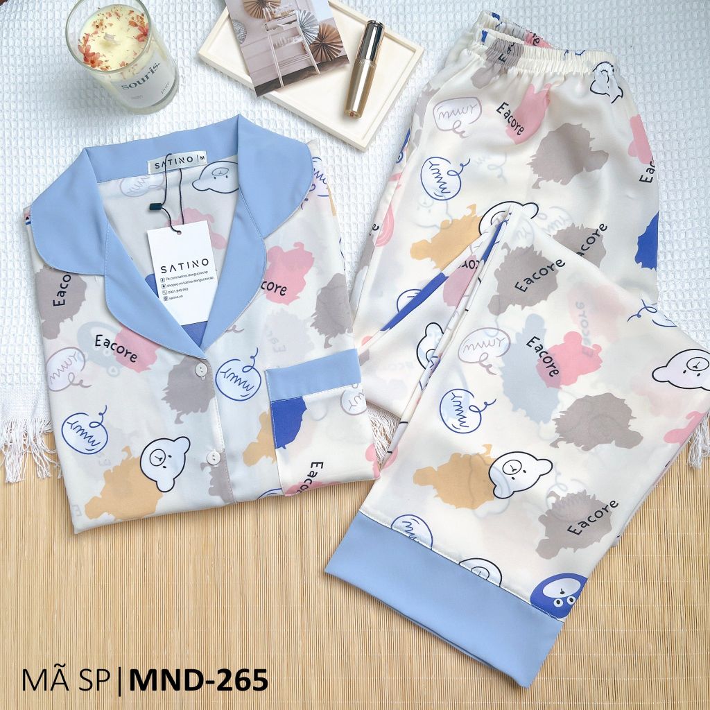 Đồ pijama nữ lụa mango TNQD Satino - Jurin Blue