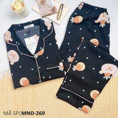 Đồ pijama nữ lụa mango TNQD Satino - Hanni Black
