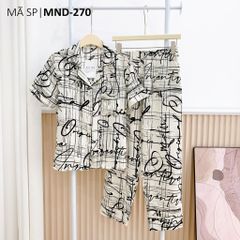 Đồ pijama nữ lụa mango TNQD Satino cổ nhọn - Harvey White