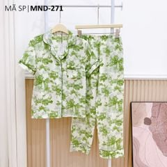 Đồ pijama nữ lụa mango TNQD Satino cổ nhọn - Lux Green