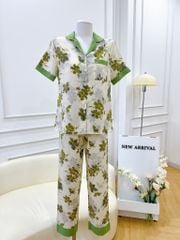 Pijama lụa mango mềm mại, không nhăn Satino TNQD - Moria Olive