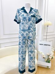 Pijama lụa mango mềm mại, không nhăn Satino TNQD - Toile Mallard Green