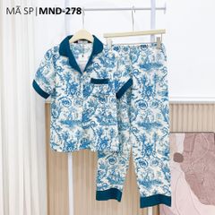 Pijama lụa mango mềm mại, không nhăn Satino TNQD - Toile Mallard Green