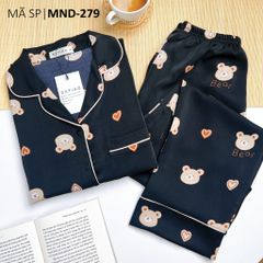 Pijama lụa mango mềm mại, không nhăn Satino TNQD - Coco Black