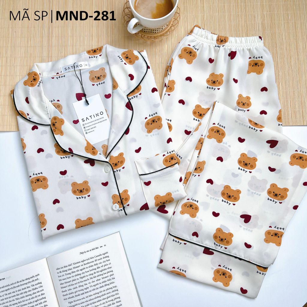 Pijama lụa mango mềm mại, không nhăn Satino TNQD - Doli Cream