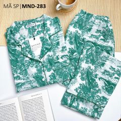 Đồ pijama nữ lụa mango TNQD Satino cổ nhọn - Toile Dark Green