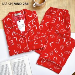 Đồ pijama nữ lụa mango TNQD Satino cổ nhọn - Gina Red
