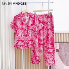 Đồ pijama nữ lụa mango TNQD Satino cổ nhọn - Toile Pink