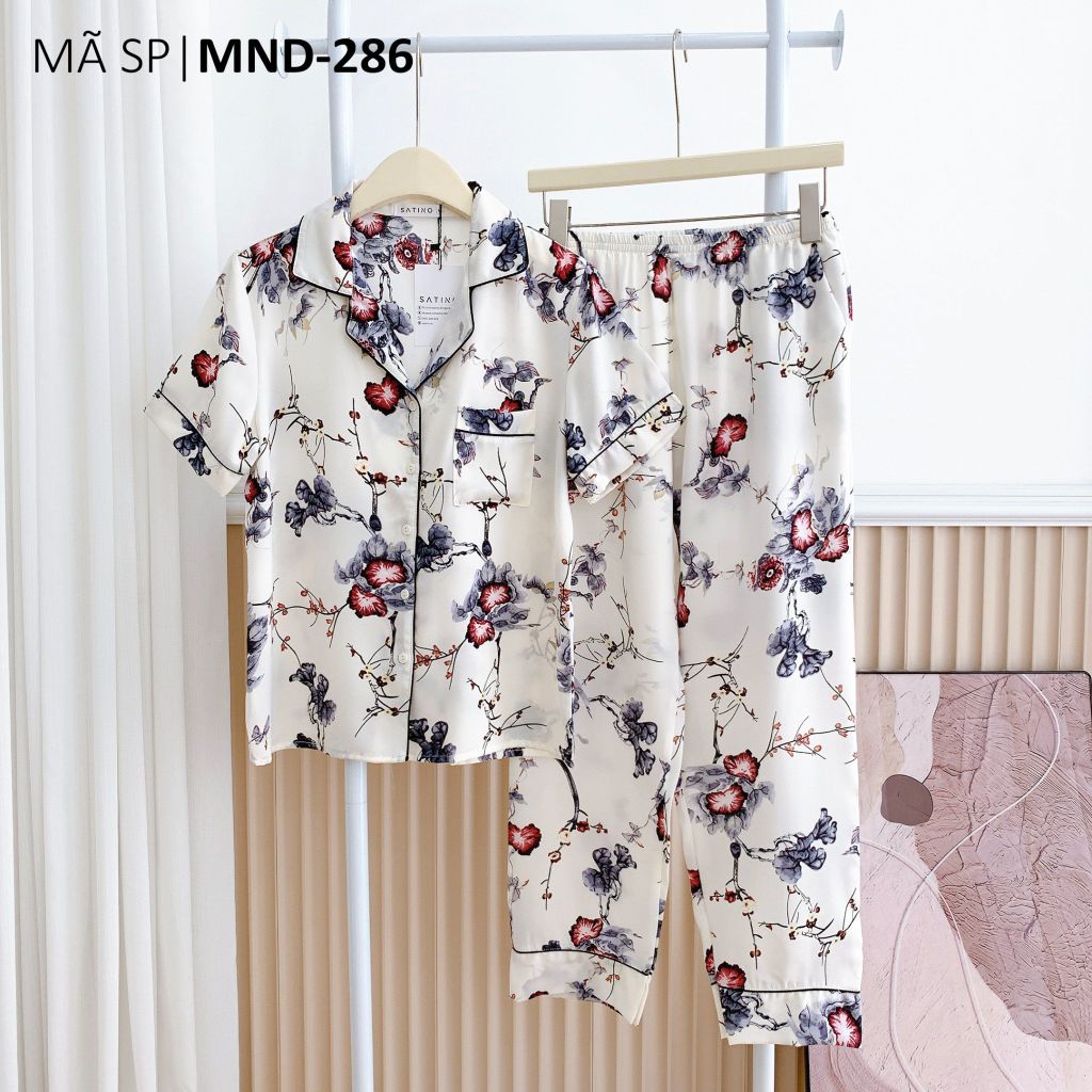 Đồ pijama nữ lụa mango TNQD Satino cổ nhọn - Muse Gray