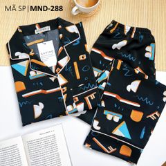 Đồ pijama nữ lụa mango TNQD Satino cổ nhọn - Ivy Black
