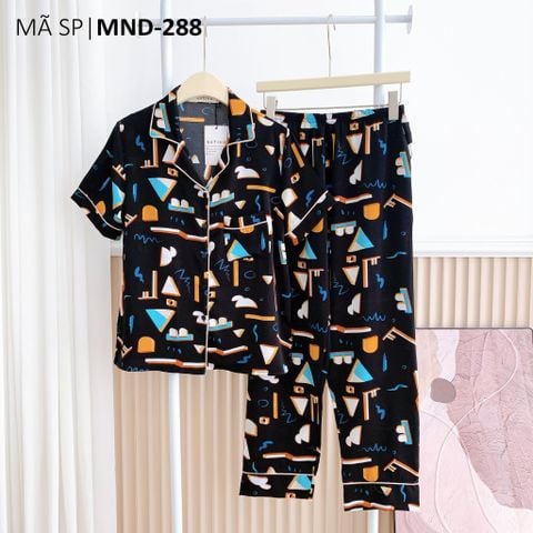 Đồ pijama nữ lụa mango TNQD Satino cổ nhọn - Ivy Black