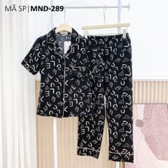 Đồ pijama nữ lụa mango TNQD Satino cổ nhọn - Gina Black