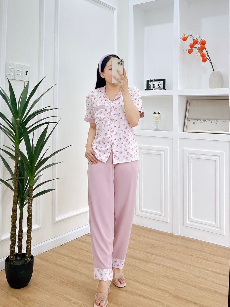 Pijama nữ Lụa Mango TNQD Satino - Helen Lilac AHQT