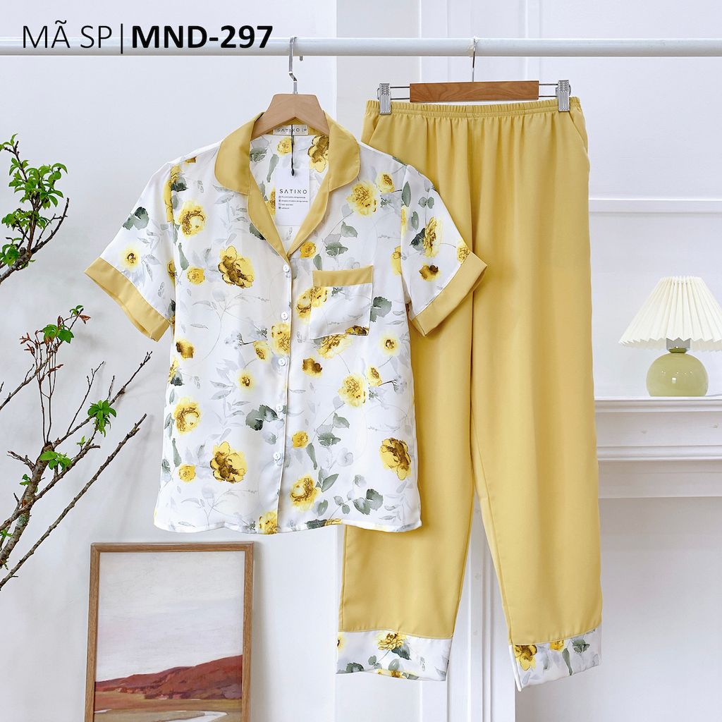 Pijama nữ Lụa Mango TNQD Satino - Brexa Yellow AHQT