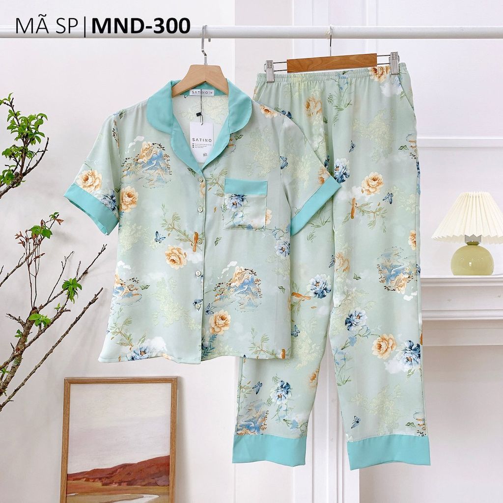 Pijama nữ Lụa Mango TNQD Satino - Juna Mint