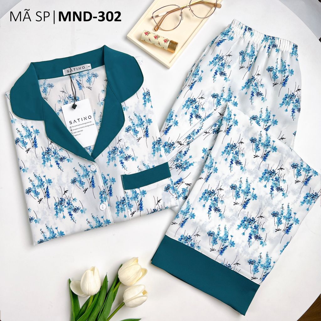 Pijama nữ Lụa Mango TNQD Satino - Rita Mallard Green