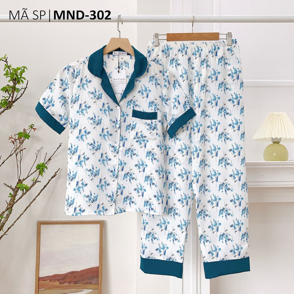 Pijama nữ Lụa Mango TNQD Satino - Rita Mallard Green