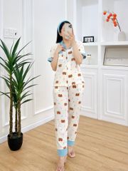 Pijama nữ Lụa Mango TNQD Satino - Rowan Blue