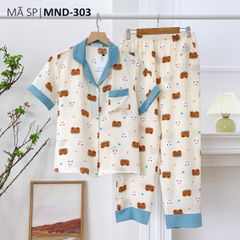 Pijama nữ Lụa Mango TNQD Satino - Rowan Blue
