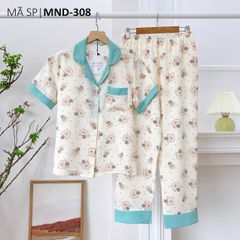 Pijama nữ Lụa Mango TNQD Satino - Hanni Mint