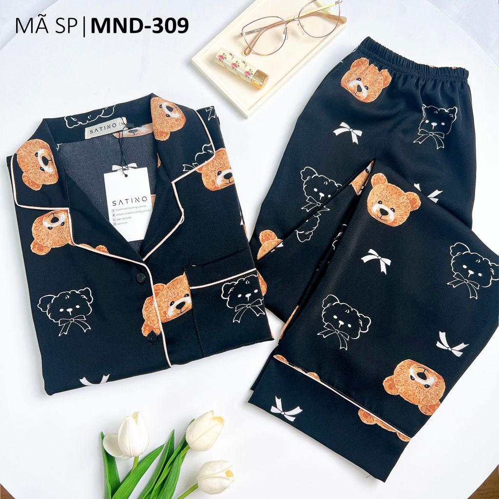 Pijama nữ Lụa Mango TNQD Satino - Beanie Black