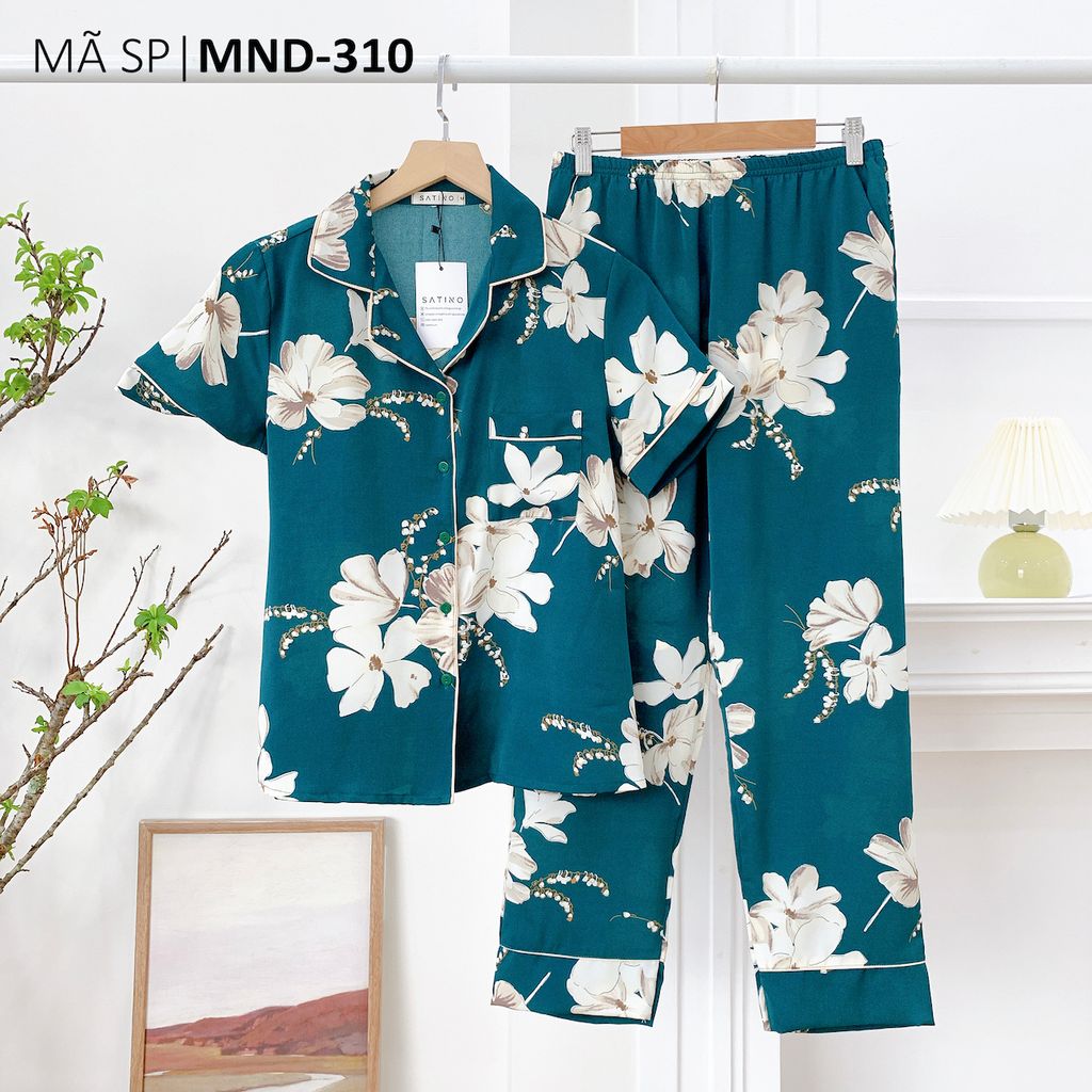 Pijama nữ Lụa Mango TNQD Satino - Jasmine Mallard Green