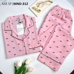 Pijama nữ Lụa Mango TNQD Satino - Bowtie Pink