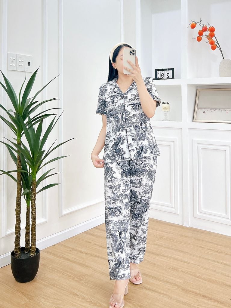 Pijama nữ Lụa Mango TNQD Satino - Toile White