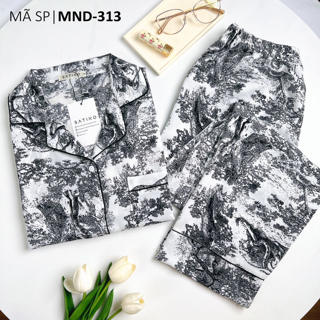 Pijama nữ Lụa Mango TNQD Satino - Toile White