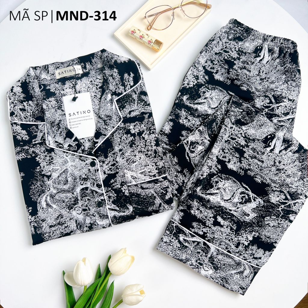 Pijama nữ Lụa Mango TNQD Satino - Toile Black