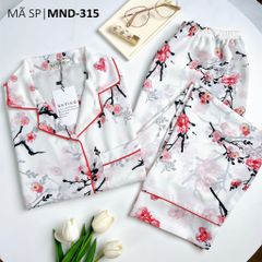 Pijama nữ Lụa Mango TNQD Satino - Sakura Red