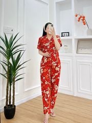 Pijama nữ Lụa Mango TNQD Satino - Envie Orange Red