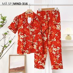 Pijama nữ Lụa Mango TNQD Satino - Envie Orange Red