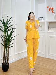 Pijama nữ Lụa Mango TNQD Satino - Rabbit Yellow